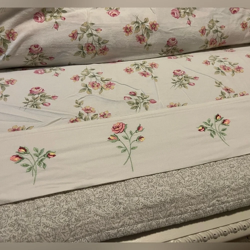 Shabby Chic 100% Flannel Made in Portugal Sheet Set